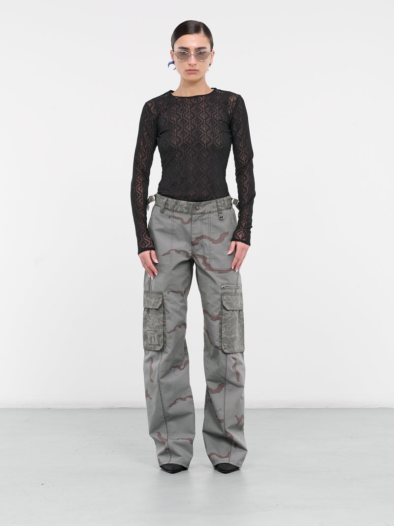 Mesh Logo Jacquard Knit Top (WTO388-CJER0006-BLACK)