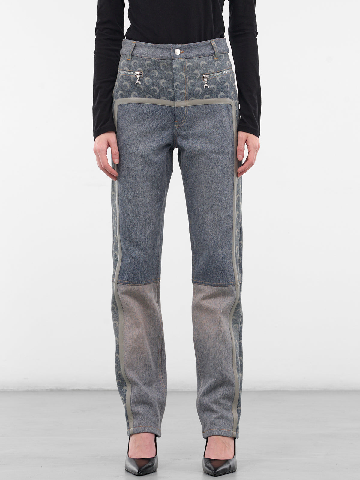 Blue Regenerated Monogram Denim Jeans (WPA168AUDEN0012-LIGHT-SAND)