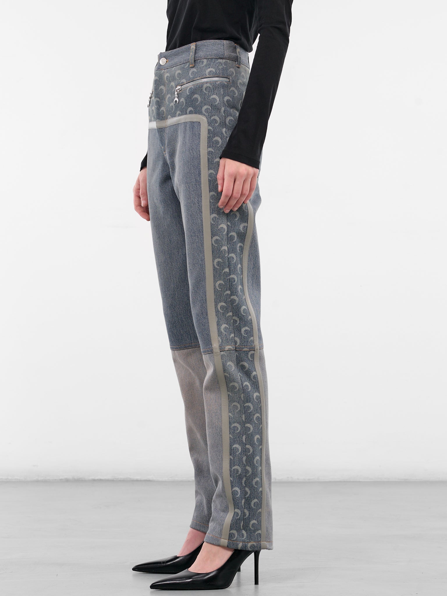 Blue Regenerated Monogram Denim Jeans (WPA168AUDEN0012-LIGHT-SAND)