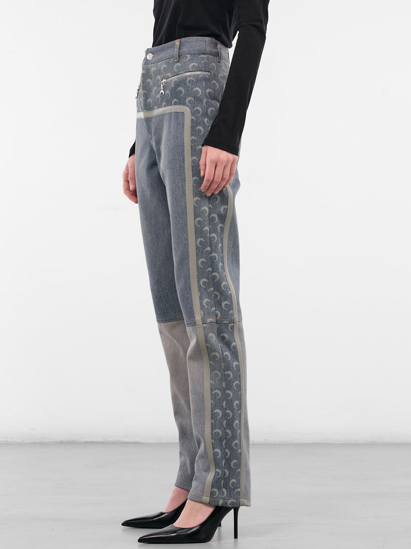 Blue Regenerated Monogram Denim Jeans (WPA168AUDEN0012-LIGHT-SAND)