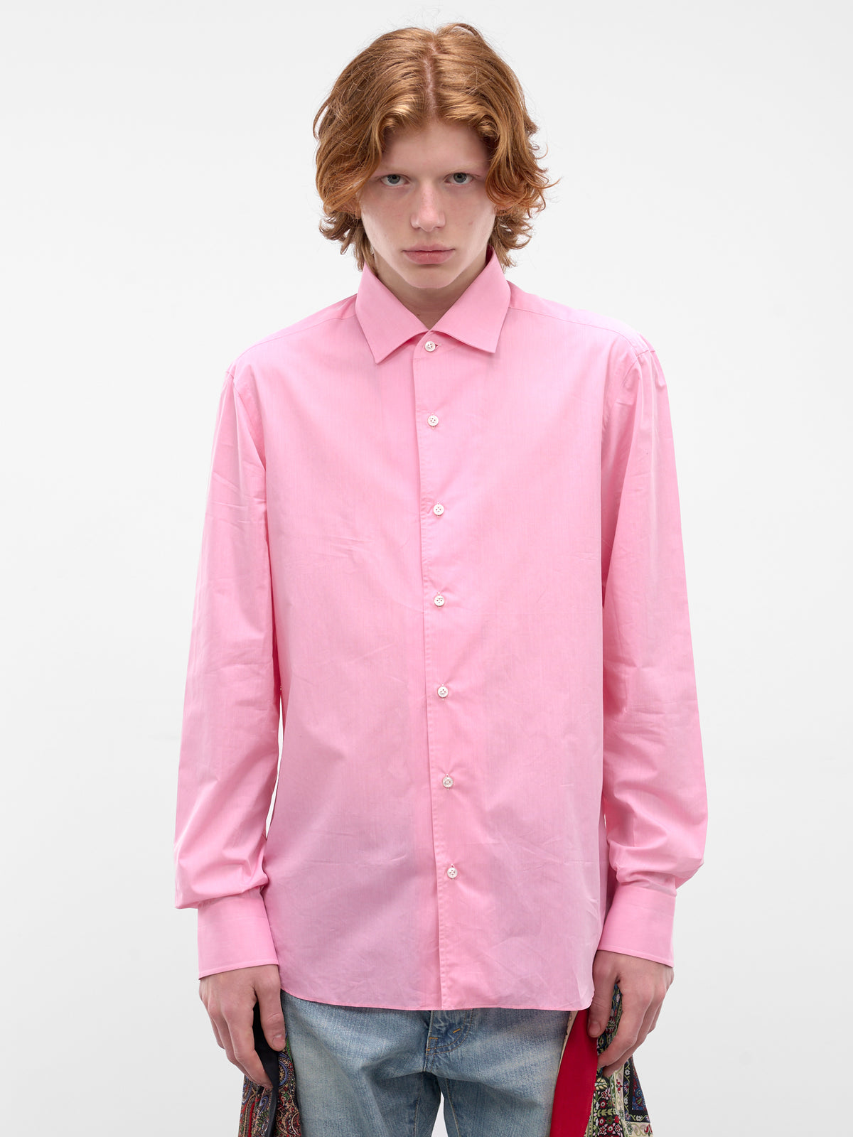 Pink Button-Up Shirt (WQ-B015-S26-PINK)