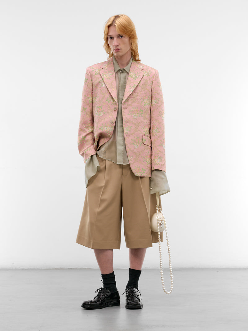 Pink Floral Tailored Blazer (WQ-J032-S26-PINK-GREEN)