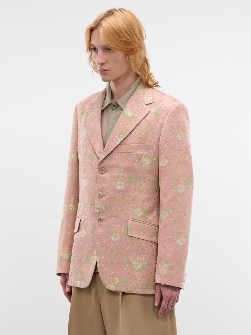 Pink Floral Tailored Blazer (WQ-J032-S26-PINK-GREEN)