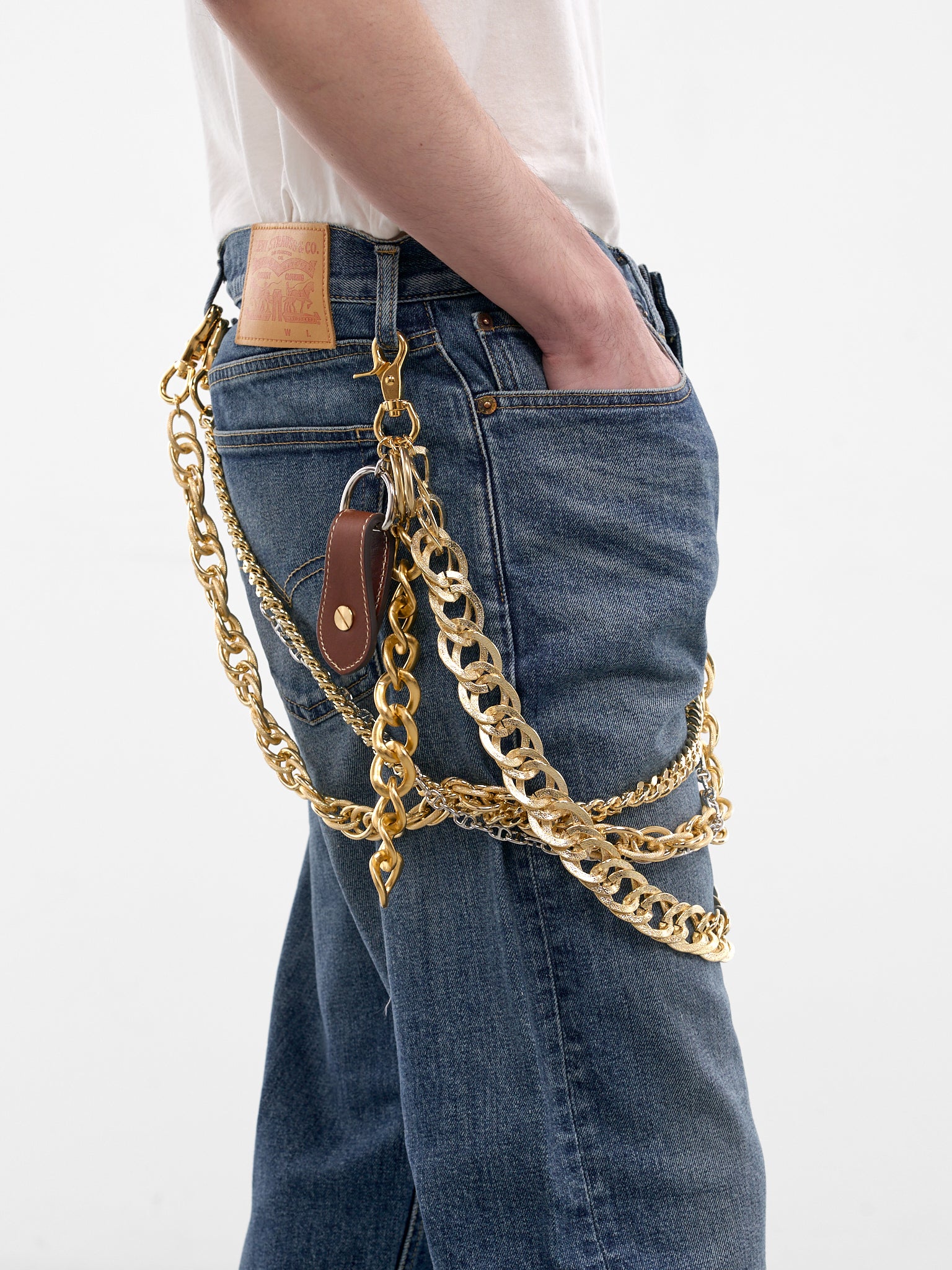 Indigo Denim Layered Wrap Jeans (WQ-P220-S26-INDIGO)