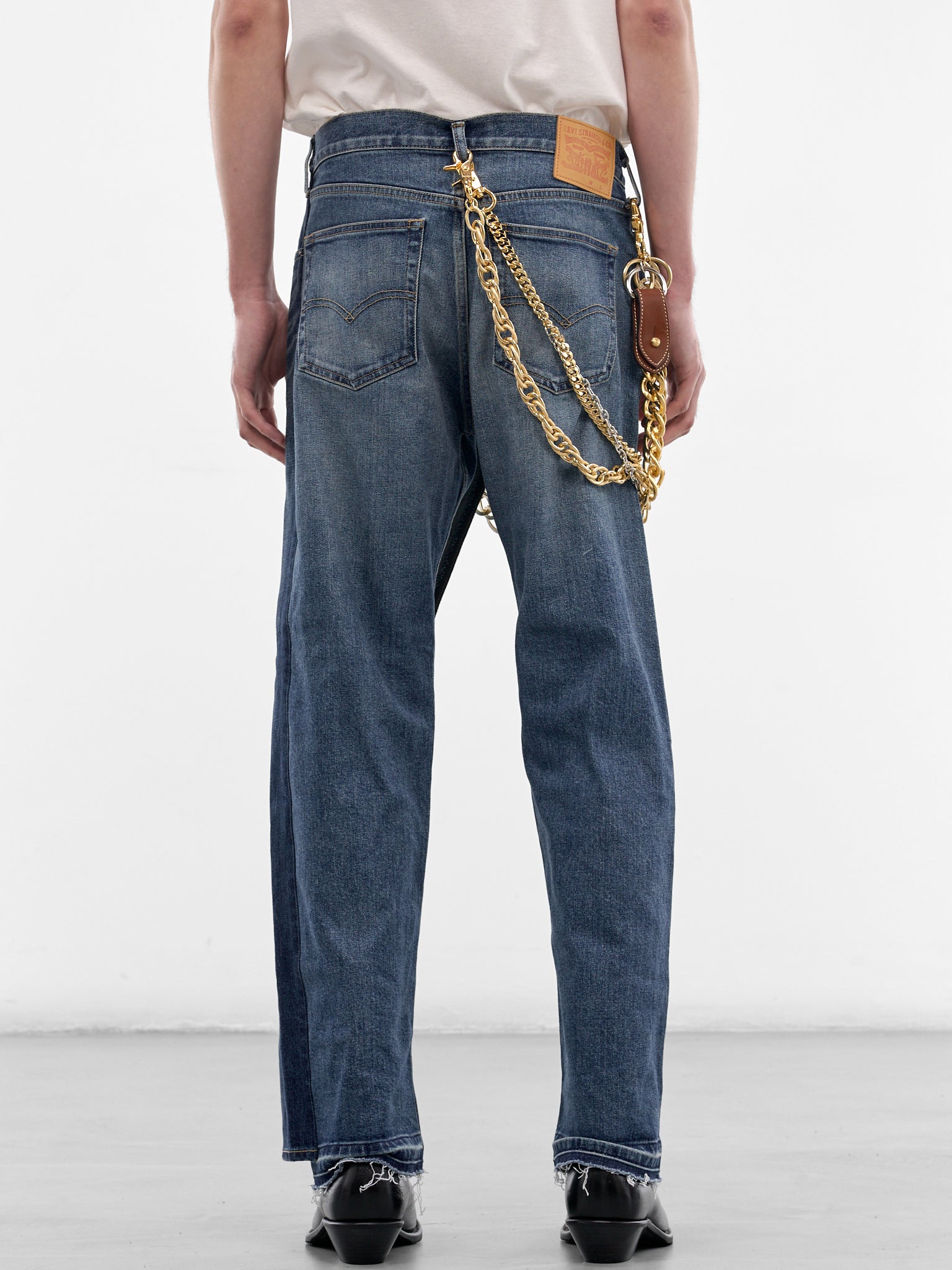 Indigo Denim Layered Wrap Jeans (WQ-P220-S26-INDIGO)