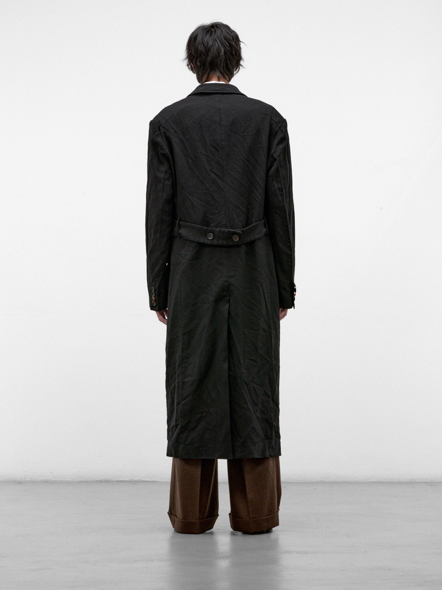 Black Relaxed Long Coat (WR-C001-W26-BLACK)