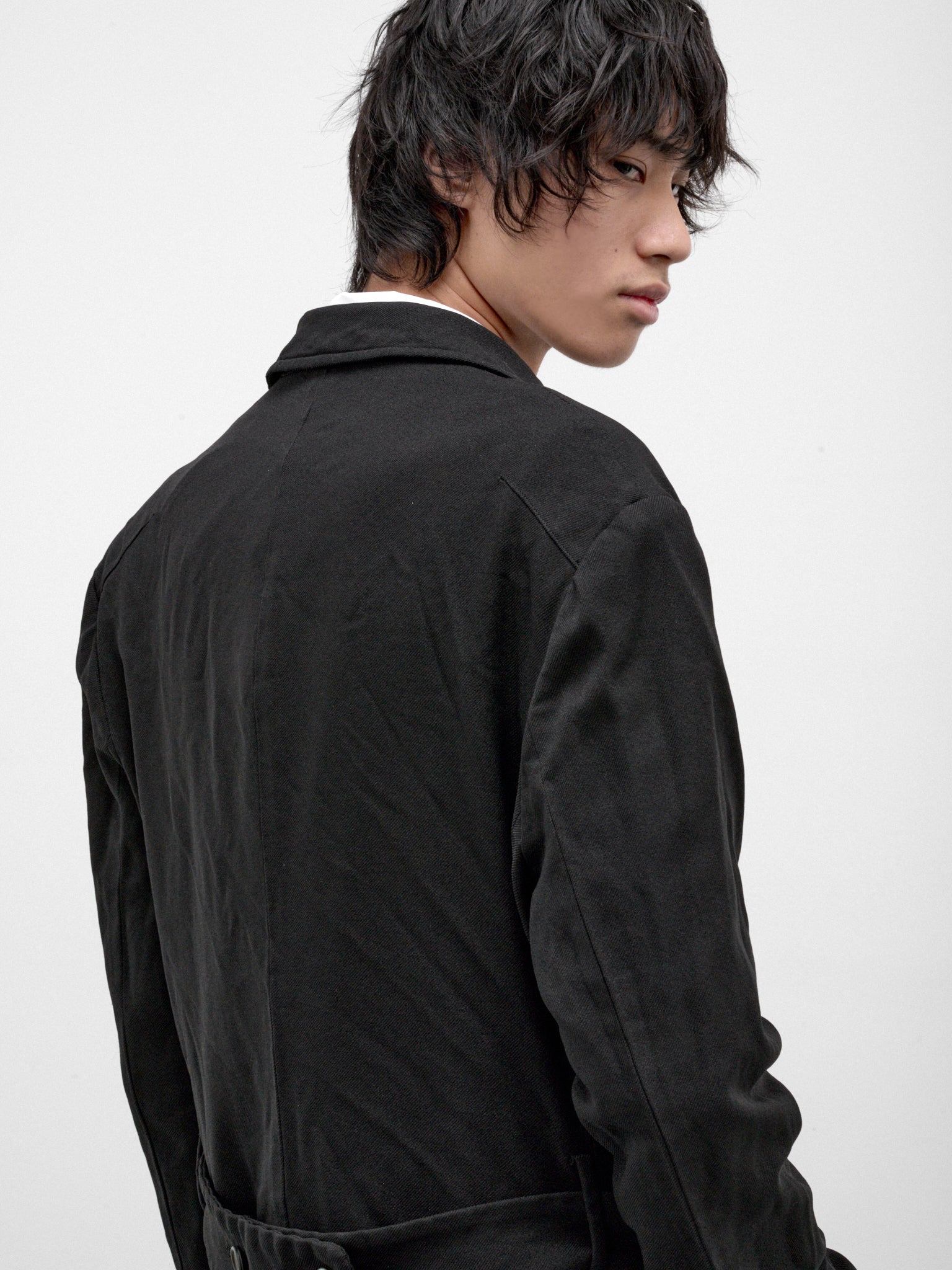 Black Relaxed Long Coat (WR-C001-W26-BLACK)