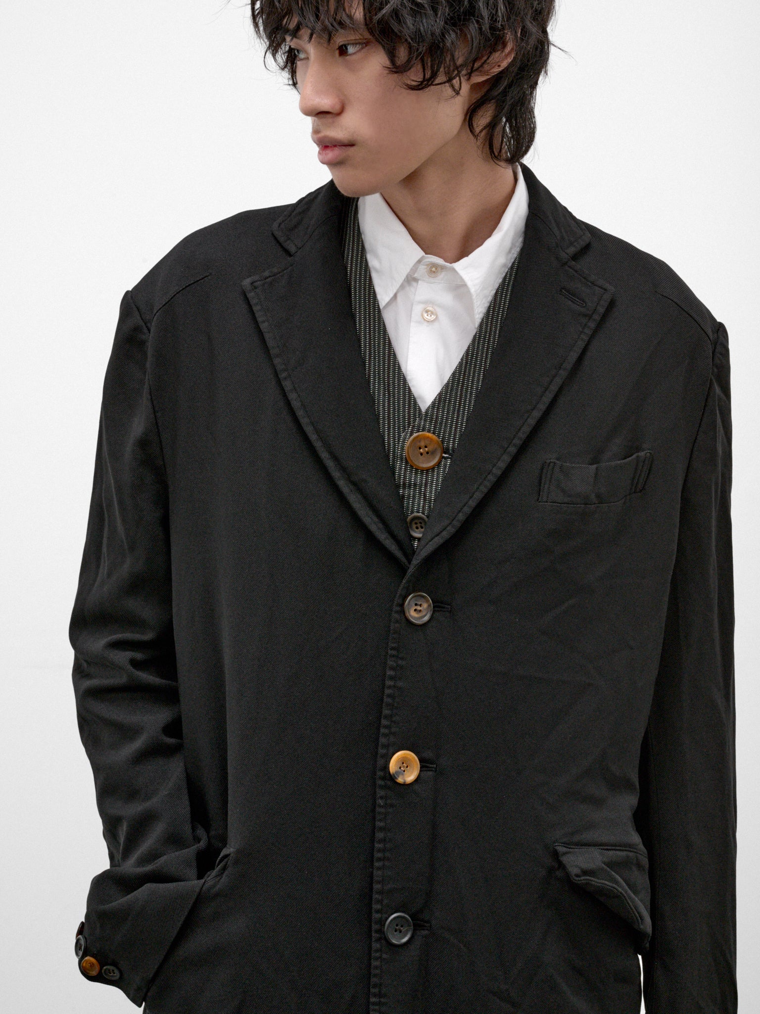 Black Relaxed Long Coat (WR-C001-W26-BLACK)
