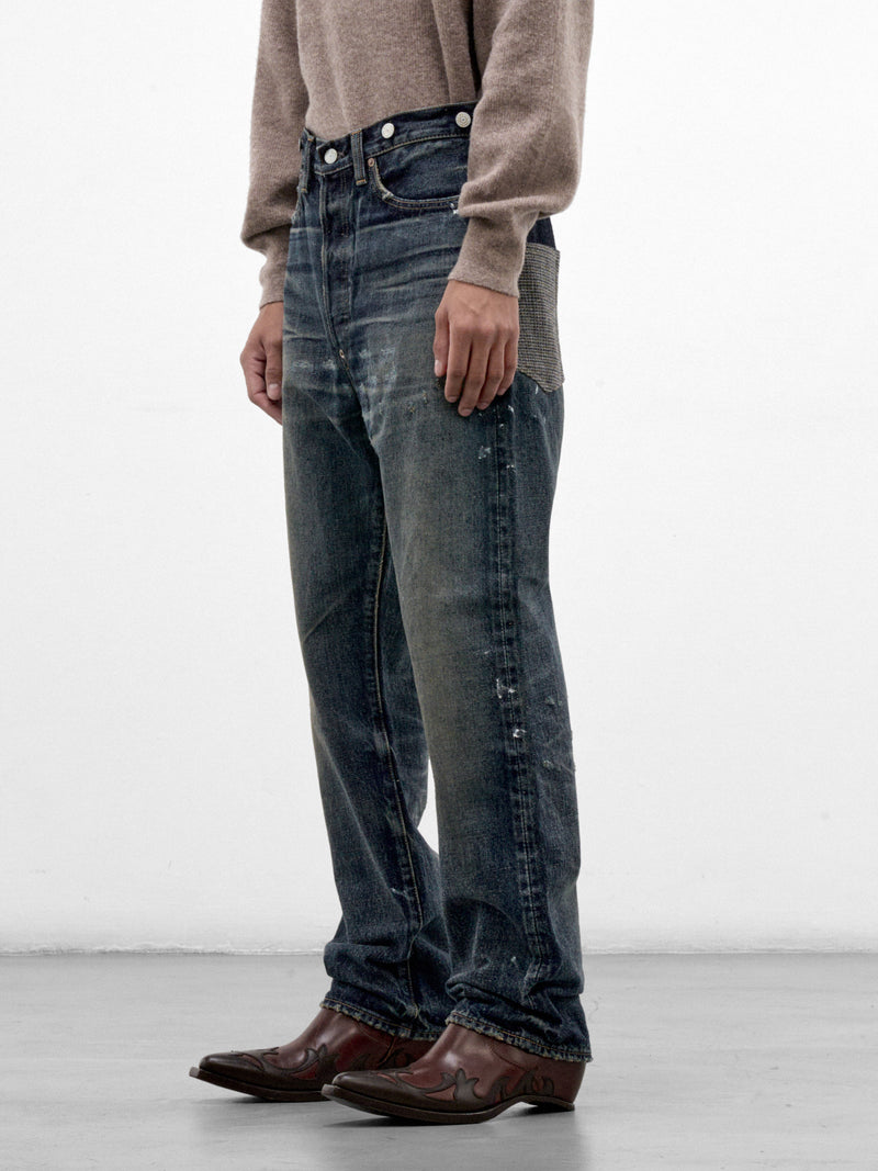 Blue Repaired Denim Jeans (WR-P907-W26-MULTI)