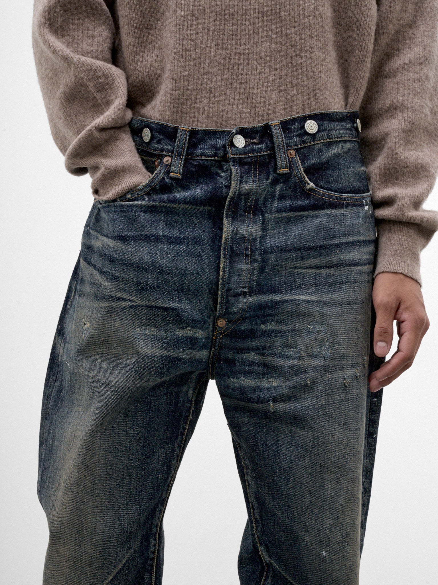 Blue Repaired Denim Jeans (WR-P907-W26-MULTI)