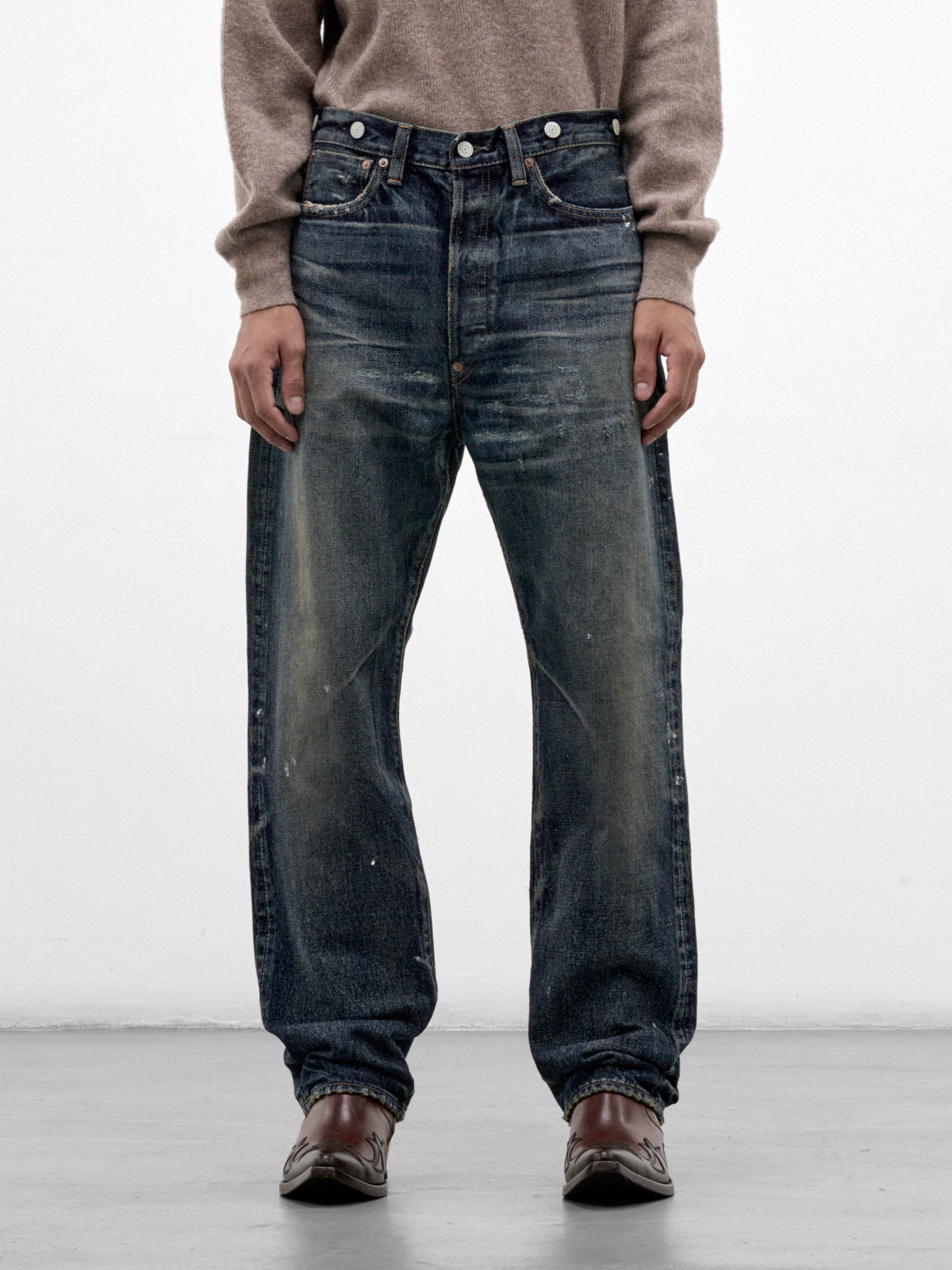 Blue Repaired Denim Jeans (WR-P907-W26-MULTI)