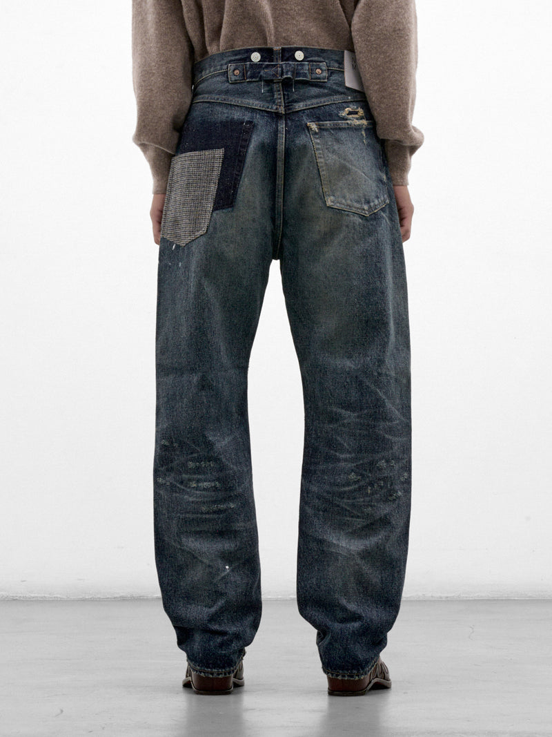 Blue Repaired Denim Jeans (WR-P907-W26-MULTI)