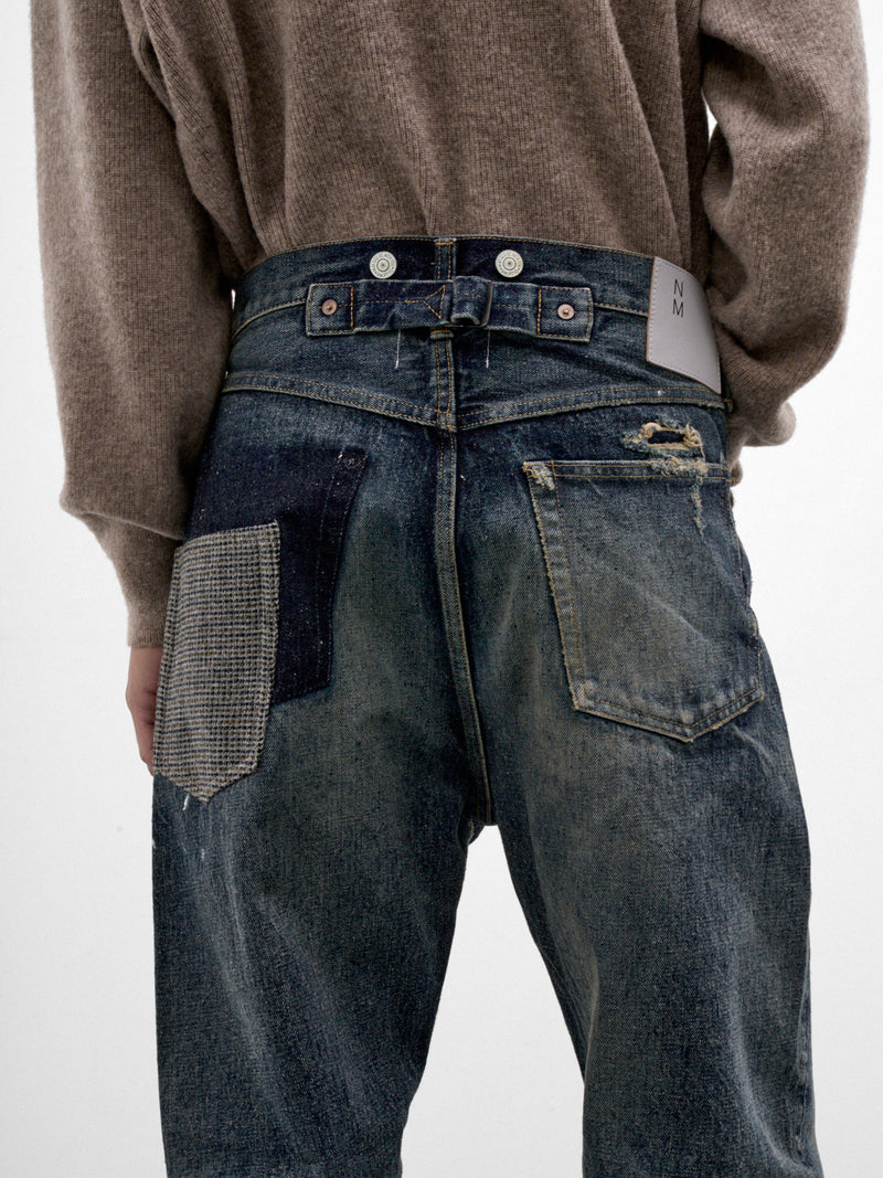 Blue Repaired Denim Jeans (WR-P907-W26-MULTI)