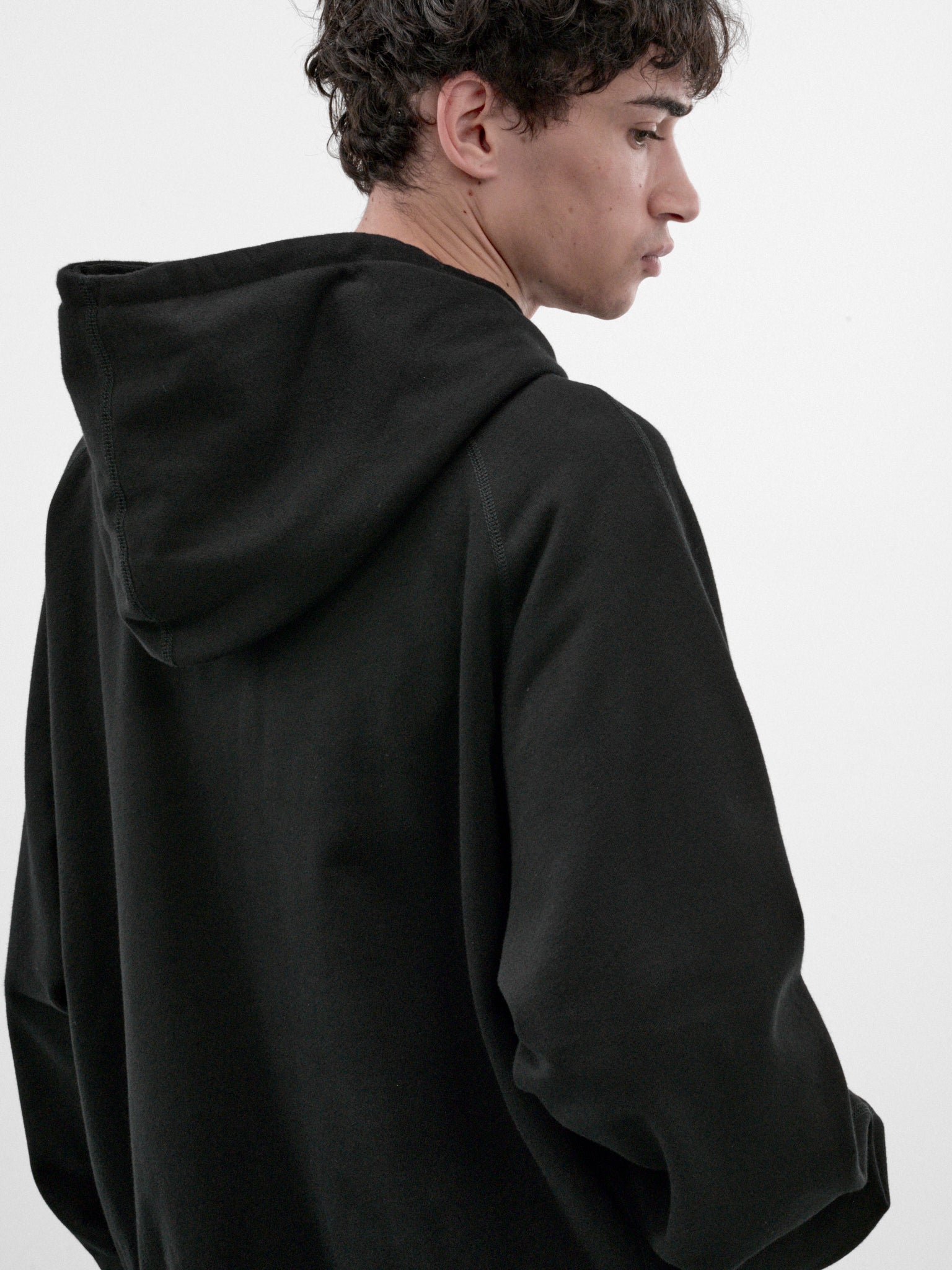 Black Cotton Pocket Hoodie (WR-T905-100-BLACK)