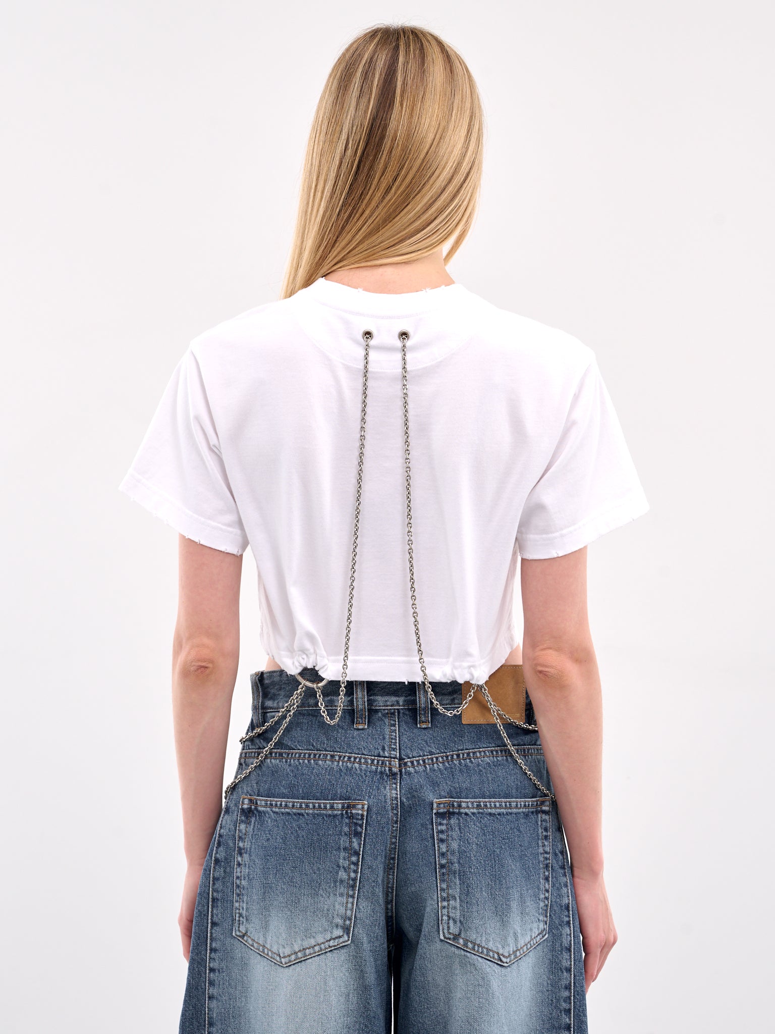 Ring & Chain Crop Tee (WD-TT1-25-721-WHITE)