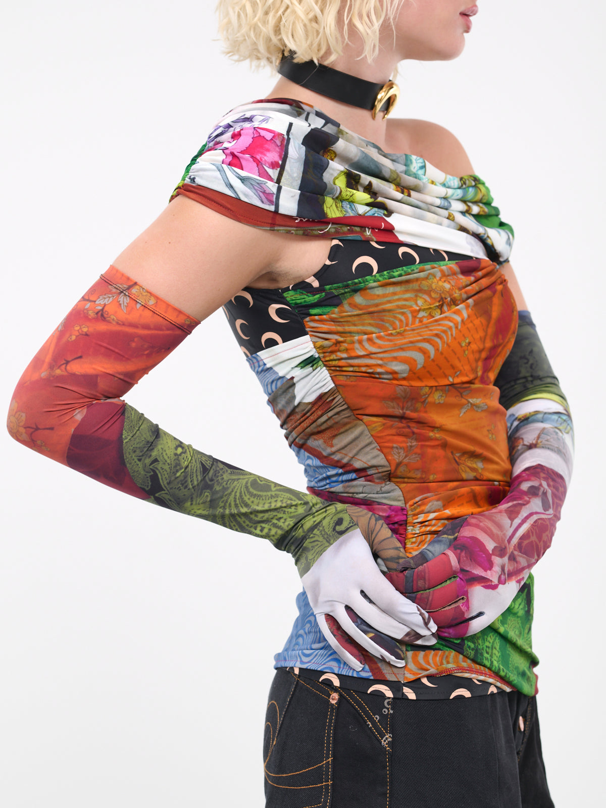 Scarf-Print Gloves (WSA024-CJER0016-MU00-MULTICOLO)