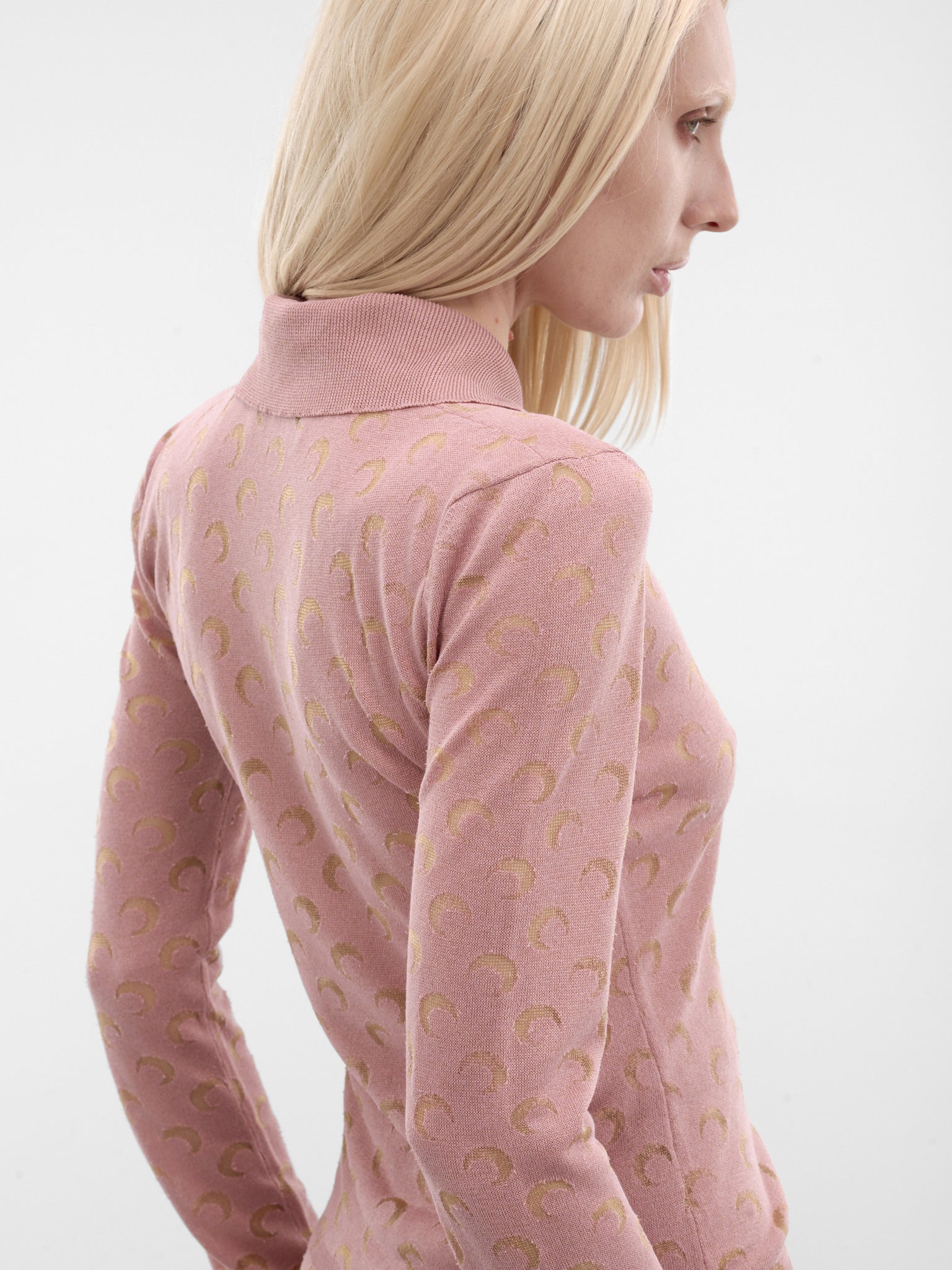 Pink Devore Moon Monogram Shirt (WSI044ACKNI0545-PK00-LIGHT-PIN)