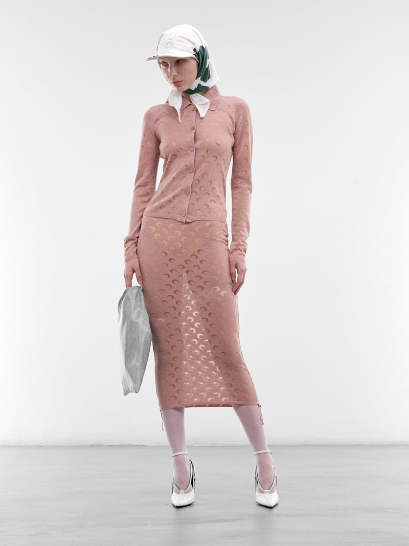 Pink Devore Moon Monogram Shirt (WSI044ACKNI0545-PK00-LIGHT-PIN)