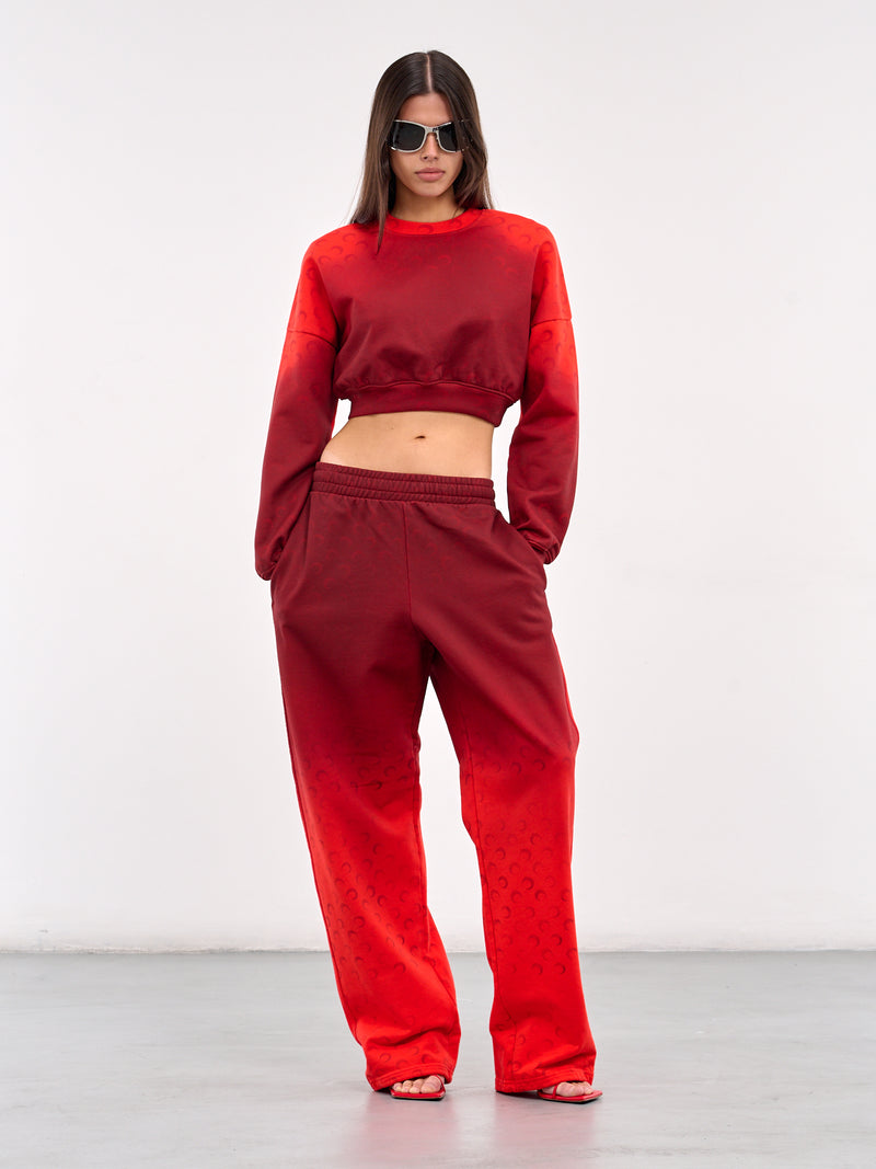 Moon Faded Gradient Crop Sweatshirt (WST012A-CJER0073-RED)