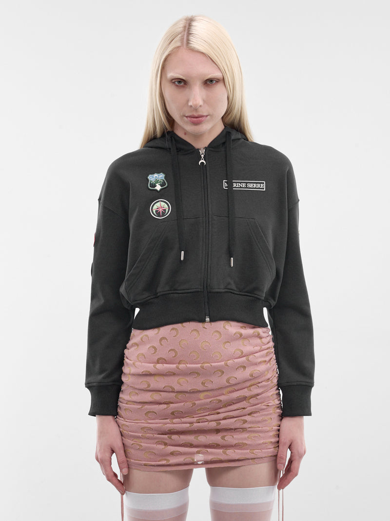 Graphite Scout Patches Zip Hoodie (WST019ACJER0116-BL81-GRAPHITE-)