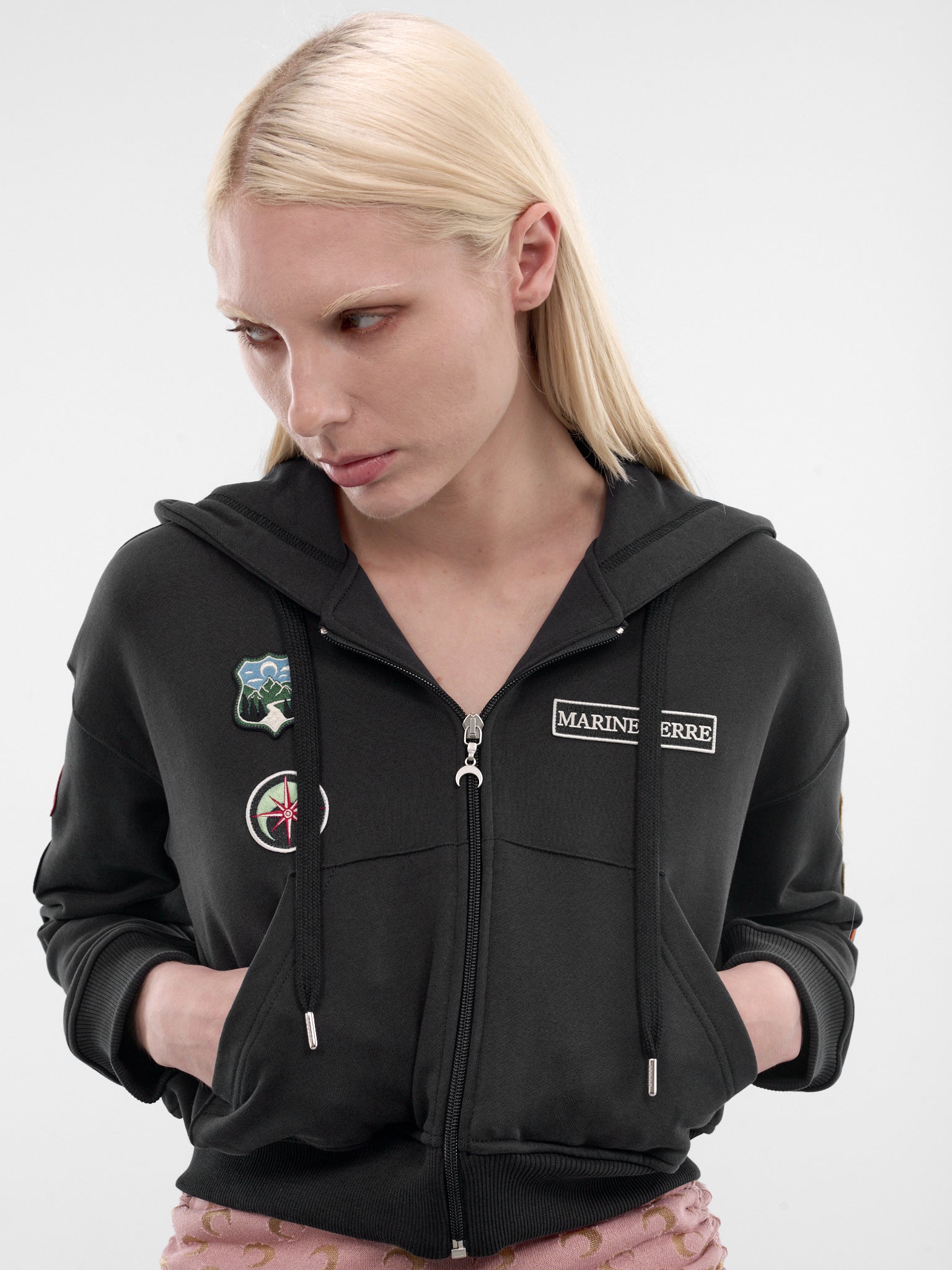 Graphite Scout Patches Zip Hoodie (WST019ACJER0116-BL81-GRAPHITE-)