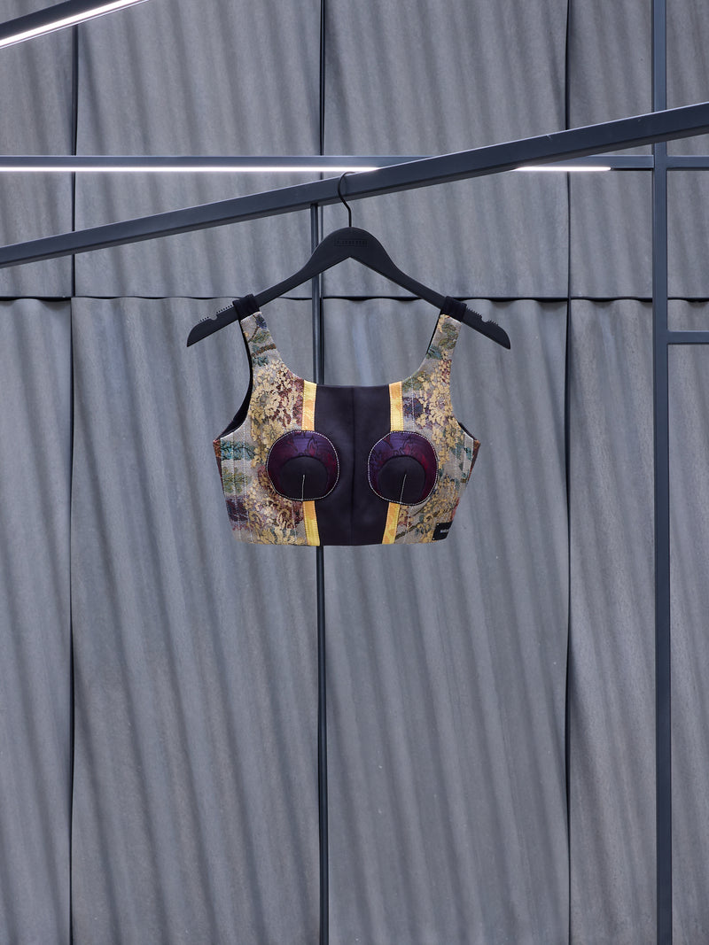 Regenerated Patchwork Tapestry Bustier (WTO031-DWOV0010-MU00-MULTI)