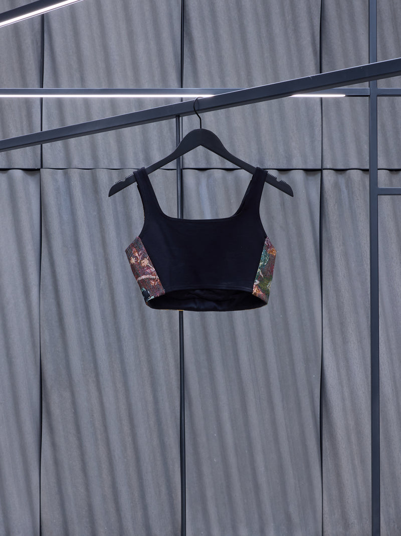 Regenerated Patchwork Tapestry Bustier (WTO031-DWOV0010-MU00-MULTI)