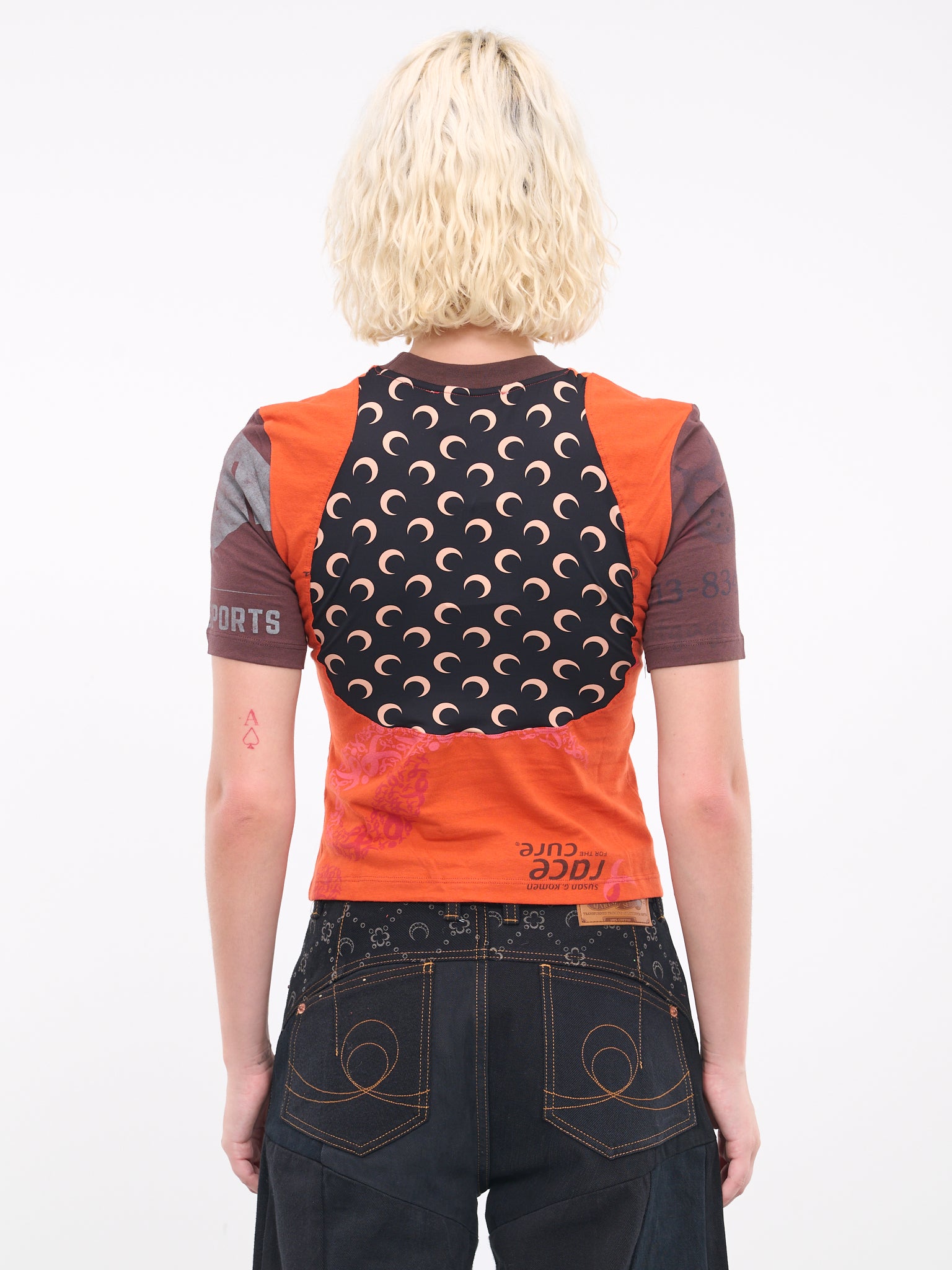 Patchwork Graphic Tee (WTO104-UJER0003-OR52-ORANGE)