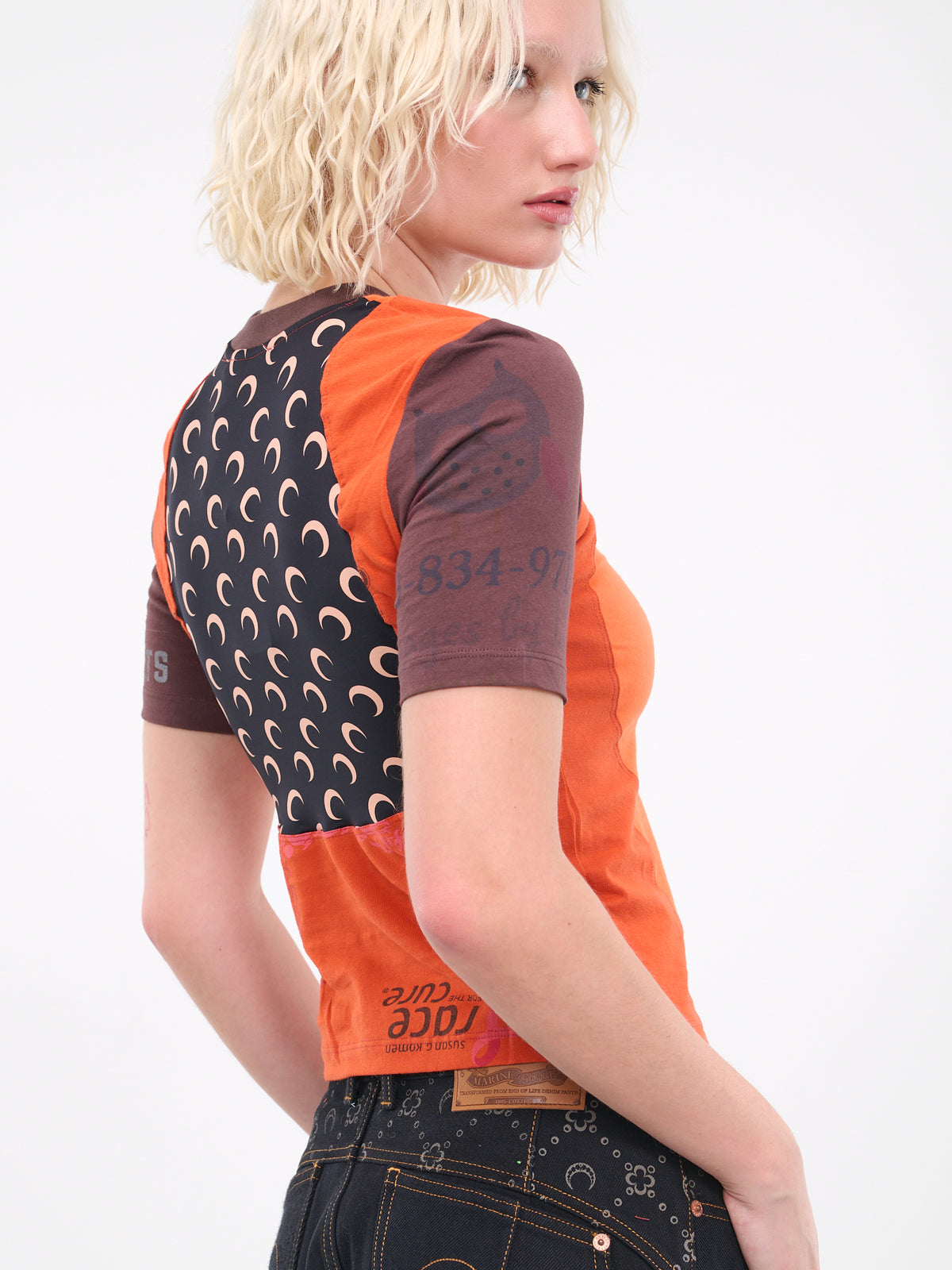 Patchwork Graphic Tee (WTO104-UJER0003-OR52-ORANGE)