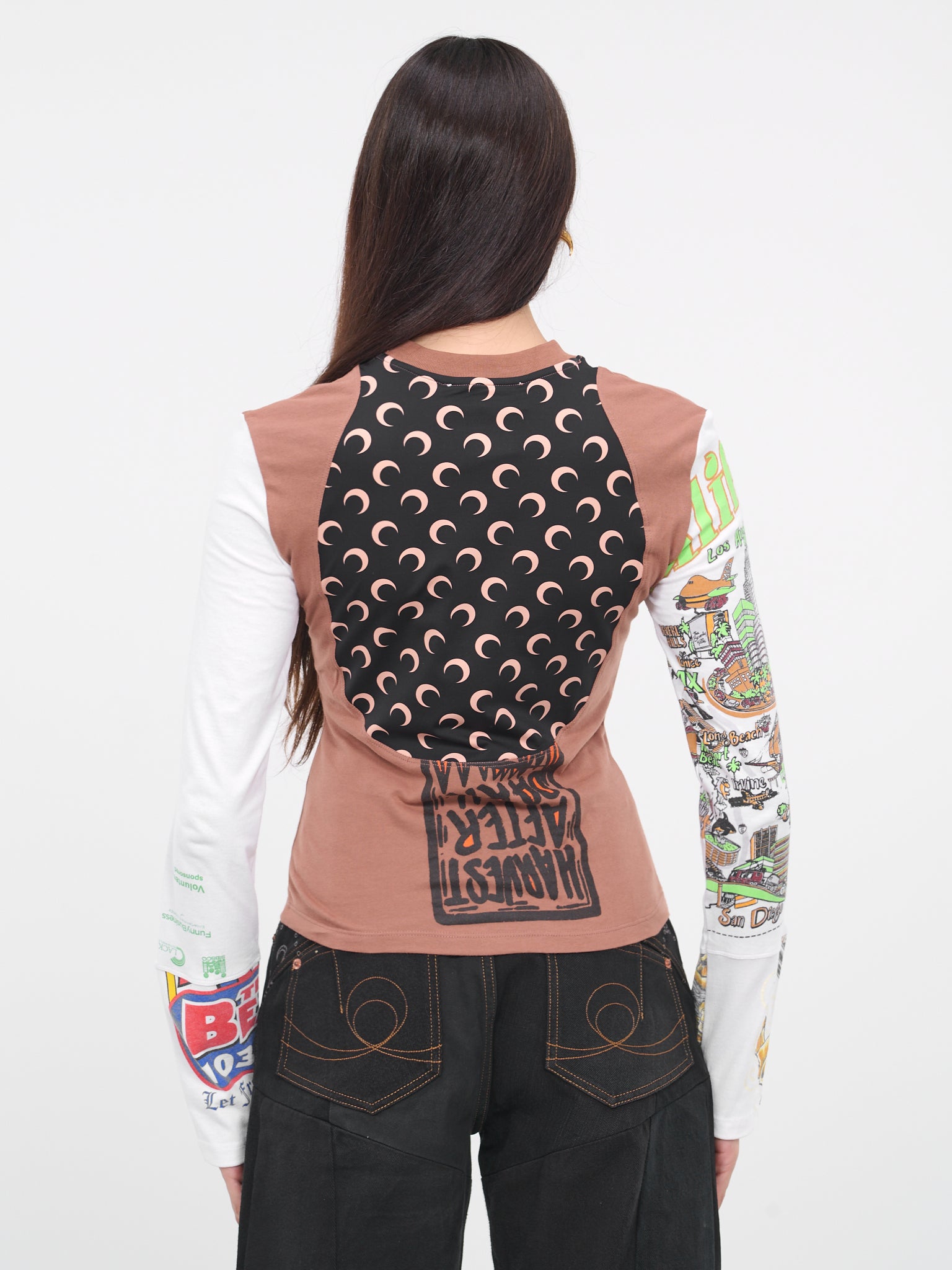 Regenerated Patchwork Tee (WTO106-UJER0003-BR51-BROWN-MUL)