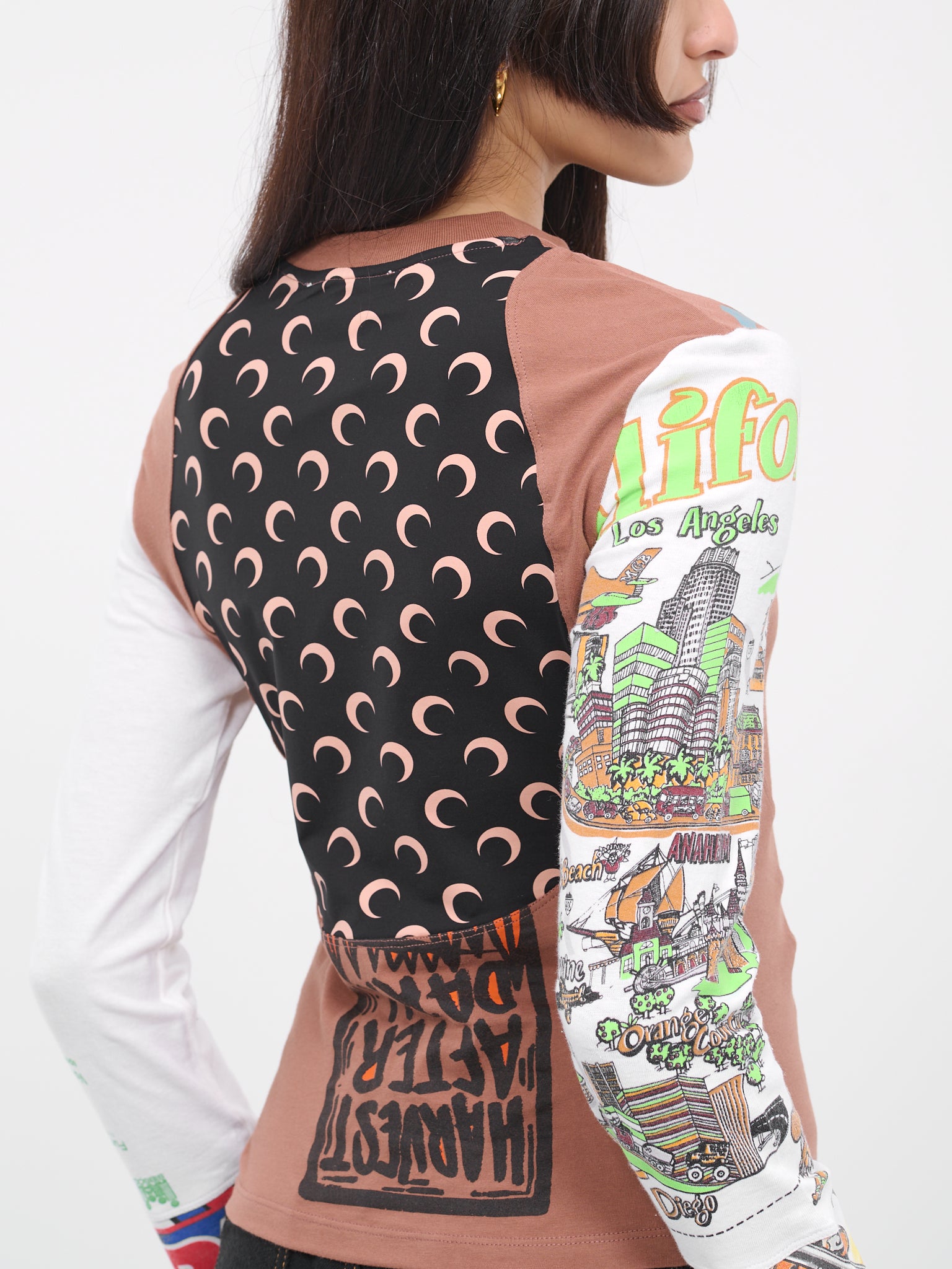 Regenerated Patchwork Tee (WTO106-UJER0003-BR51-BROWN-MUL)