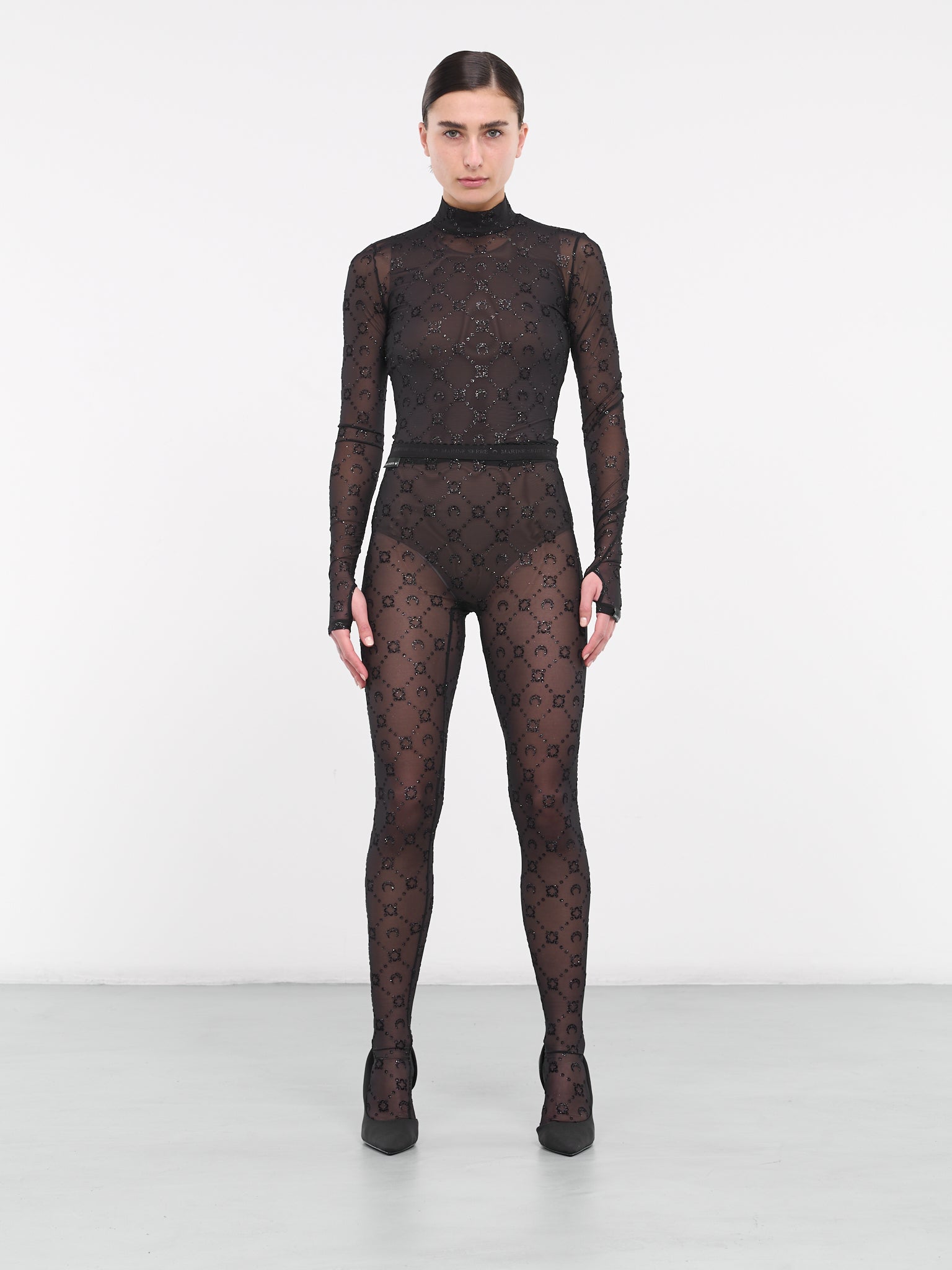 Regenerated Mesh Monogram Top (WTO388-CJER0036-BLACK Regenerated Mesh Monogram Top (WTO388-CJER0036-BLACK