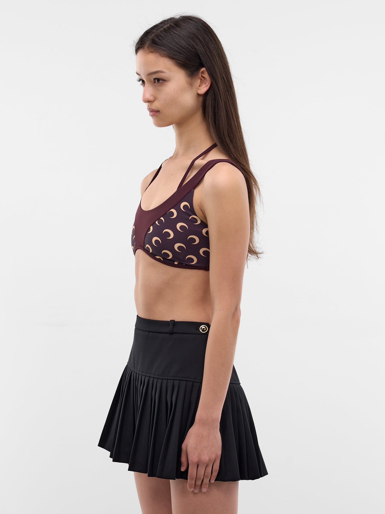 Moon Print Halter Bra Top (WTO485ACJER0101-DEEP-MAHOGANY)