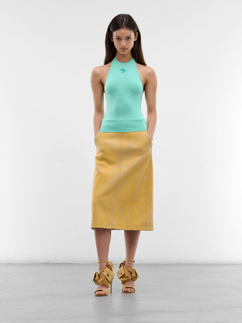 Pearl Moon Logo Halter Top (WTO504ACJER0115-LIGHT-AQUA-GRE)