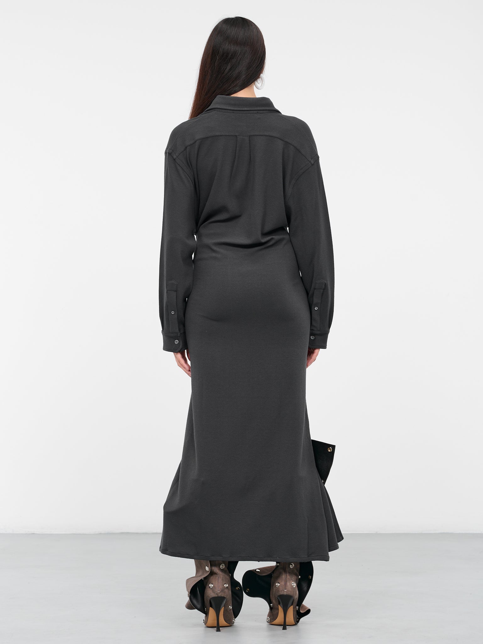 Hook-Eye Maxi Dress (WTSDRESS67-S25-J114-CHARCOAL)