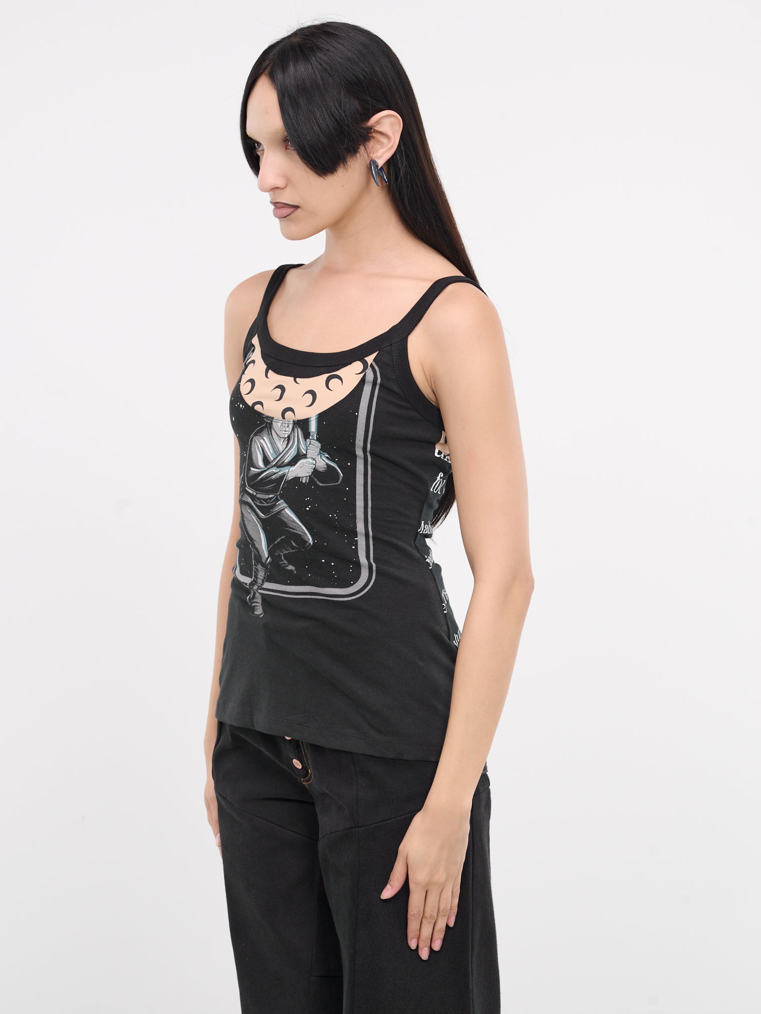 Regenerated Graphic Tank Top (WTT004-UJER0003-BLACK)