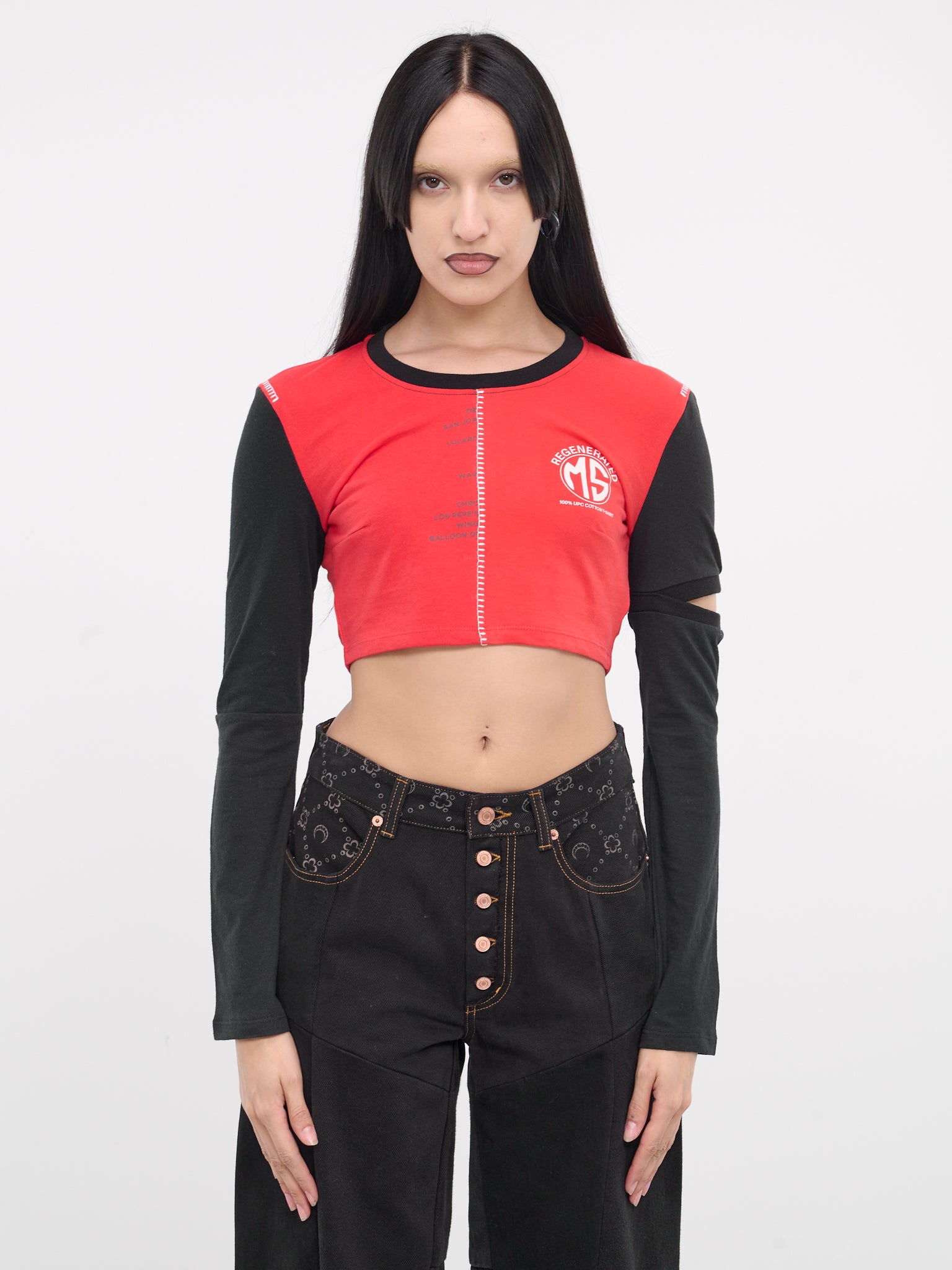 Regenerated Graphic Crop Top WTT005 UJER0003 RED