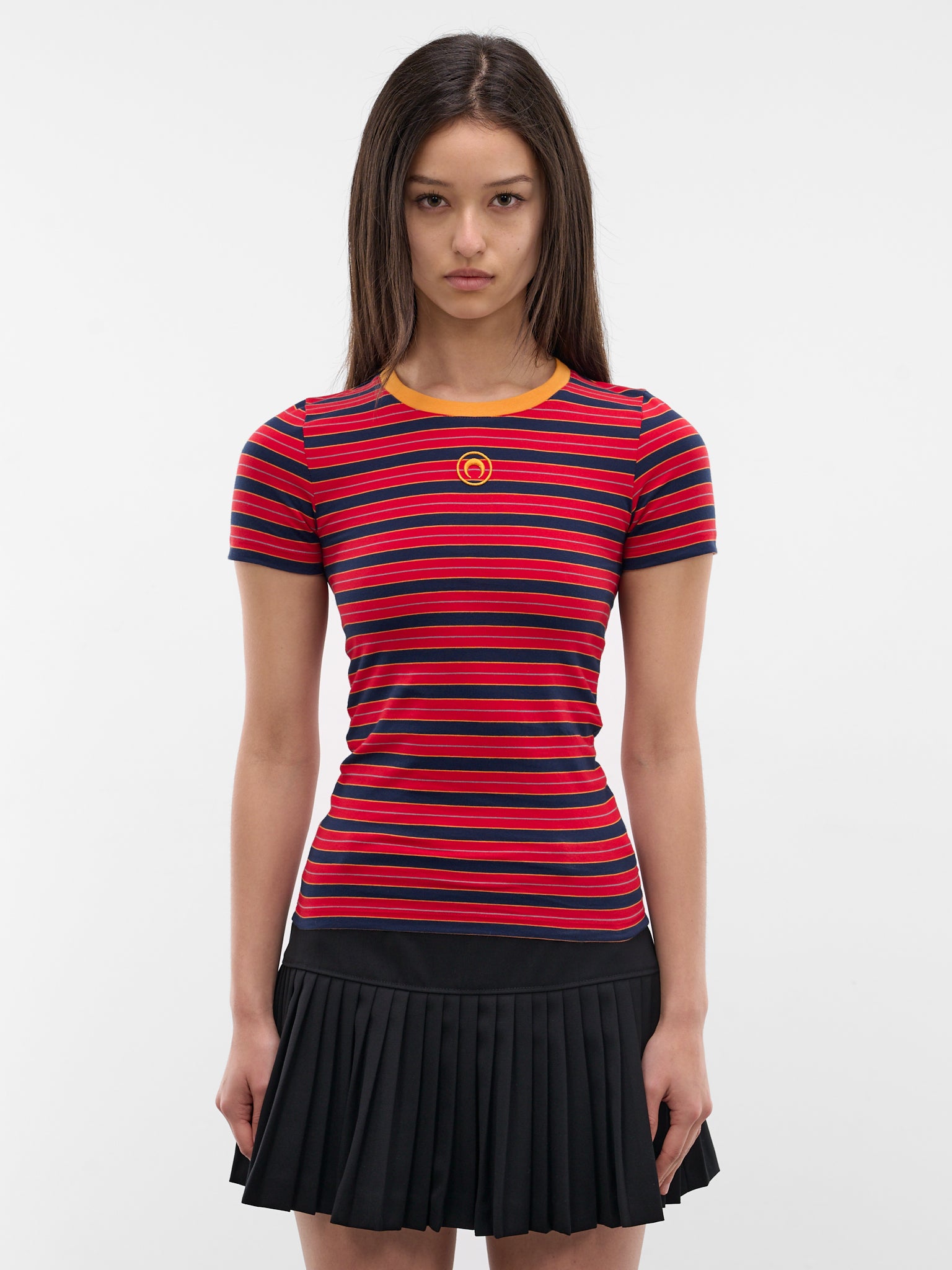Striped Moon Logo Baby Tee (WTT012ADJER0010-RED)