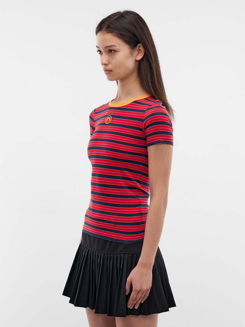 Striped Moon Logo Baby Tee (WTT012ADJER0010-RED)