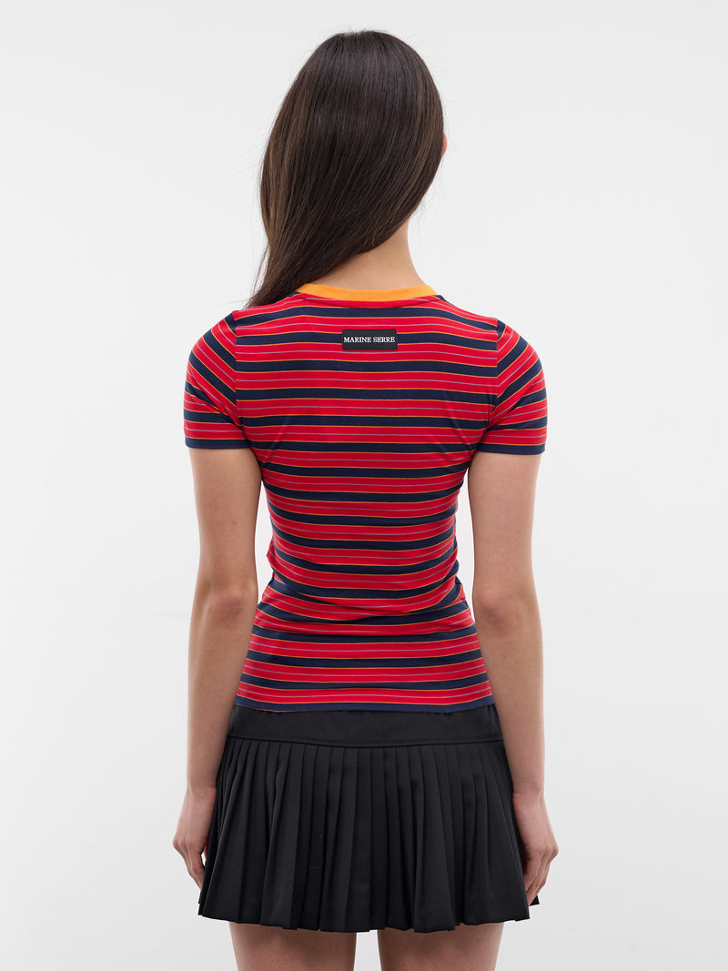 Striped Moon Logo Baby Tee (WTT012ADJER0010-RED)