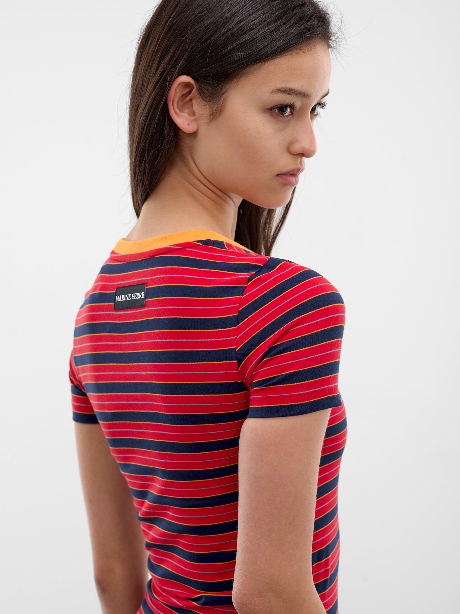 Striped Moon Logo Baby Tee (WTT012ADJER0010-RED)