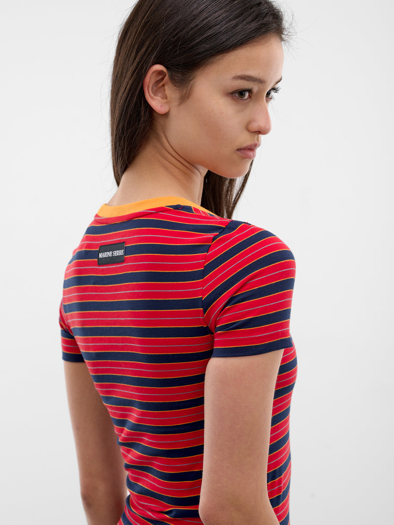 Striped Moon Logo Baby Tee (WTT012ADJER0010-RED)