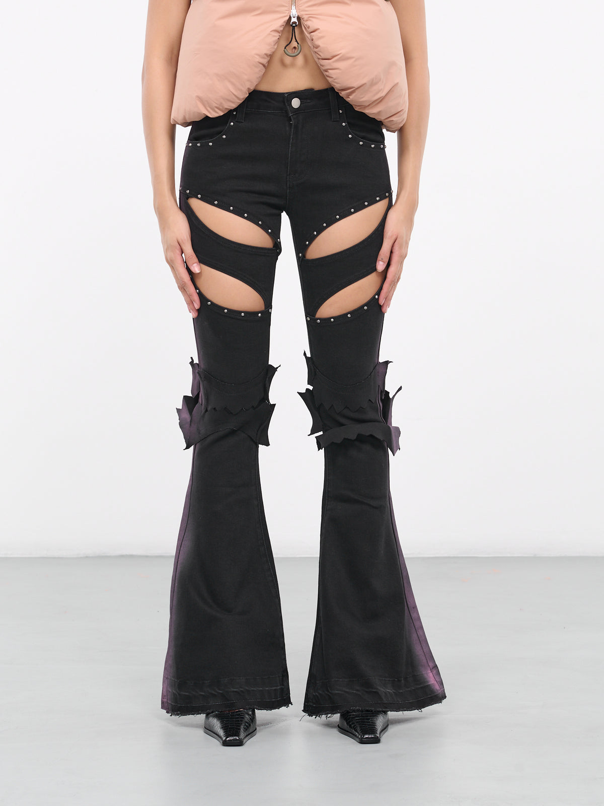 Denim Bootcut Pants (WV05O-ONYX-CAMEO-ROSE)