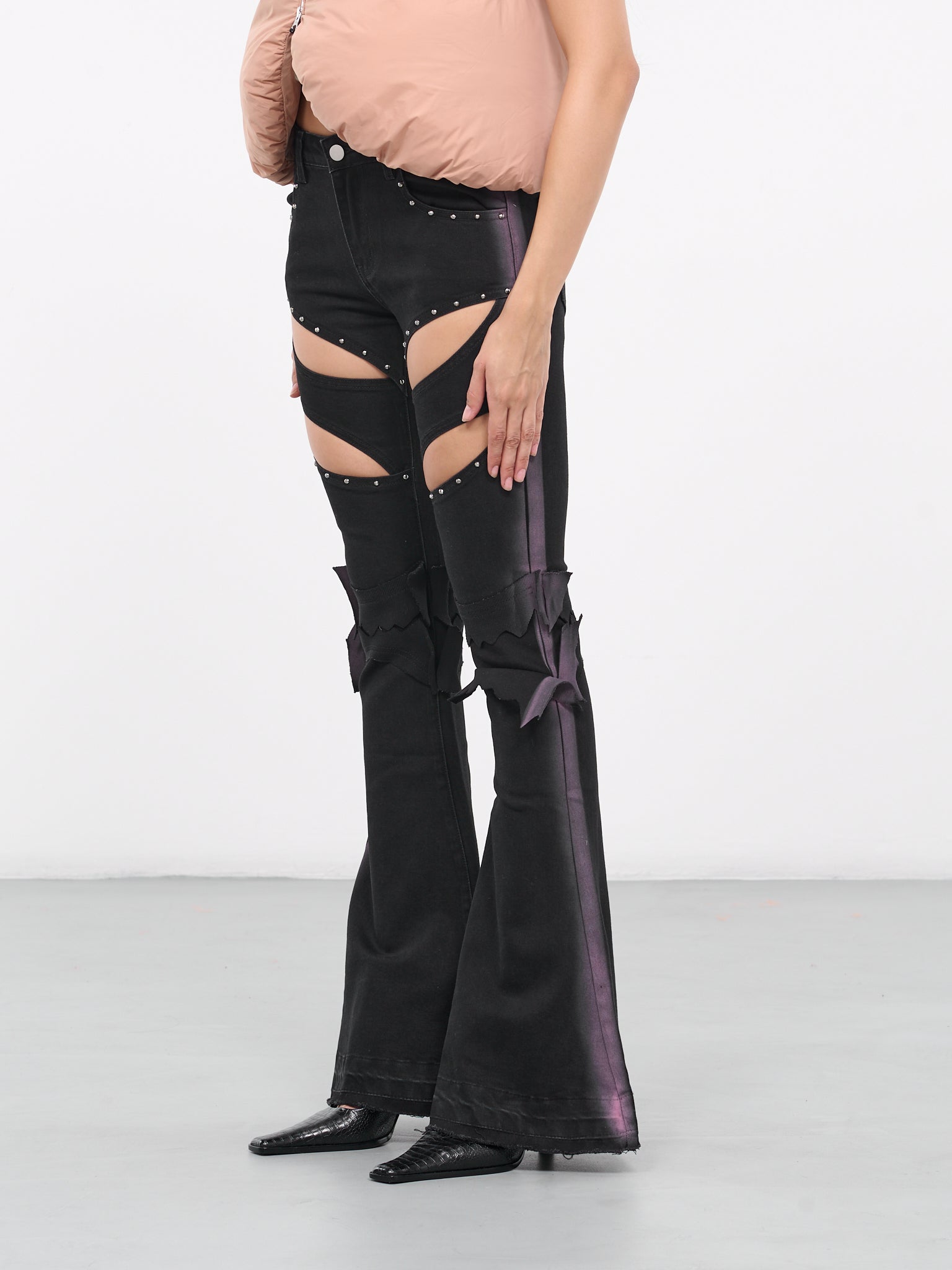 Denim Bootcut Pants (WV05O-ONYX-CAMEO-ROSE)