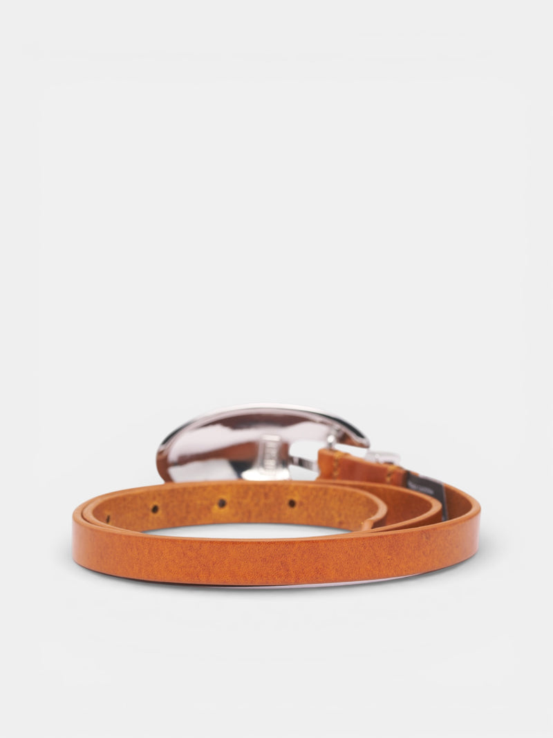 B-Rop Logo 15mm Leather Belt (X10864-P9186-H9193-COGNAC)