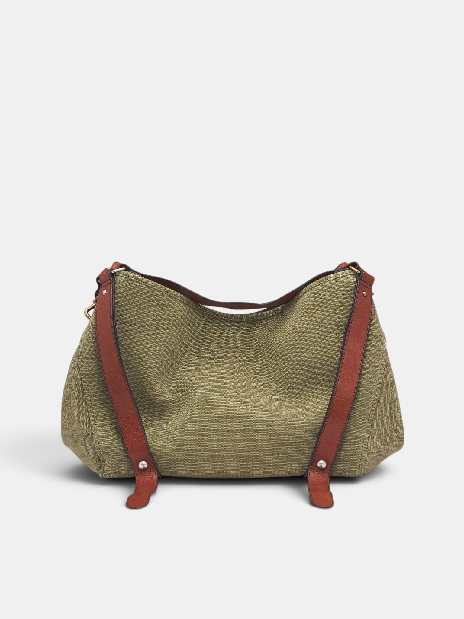 Green Distressed Stripe Bag (X10955-D-ONE-OLIVE-GREEN)