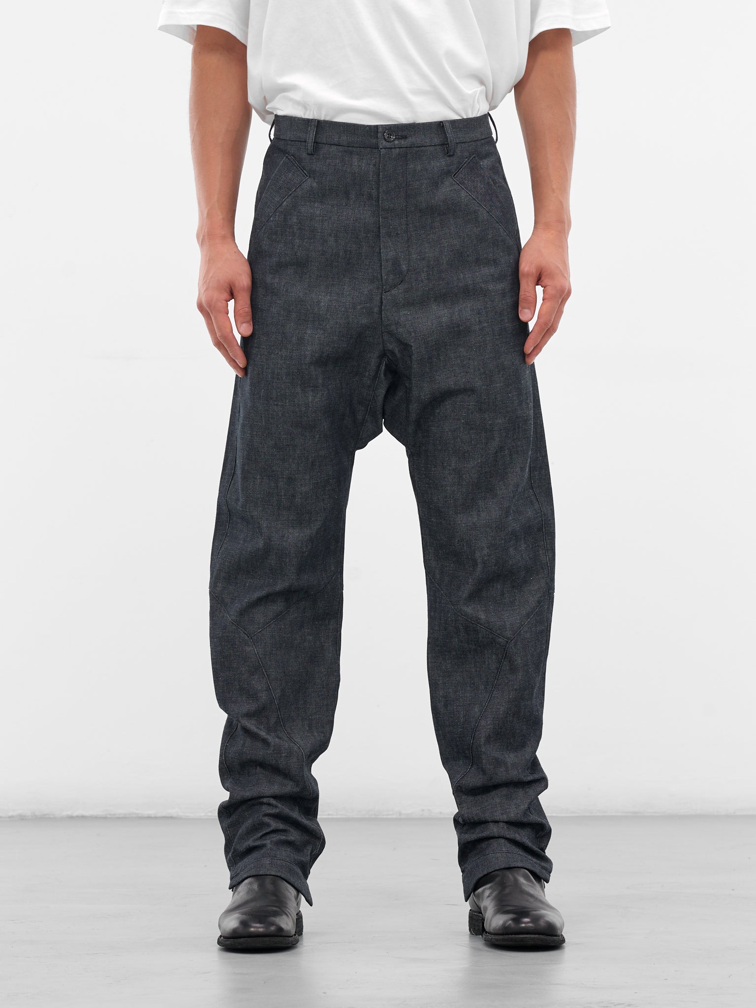 Indigo Drop Crotch Denim Trousers (XD2-05-INDIGO)