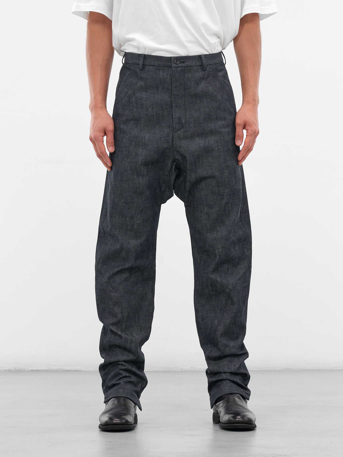 Indigo Drop Crotch Denim Trousers (XD2-05-INDIGO)