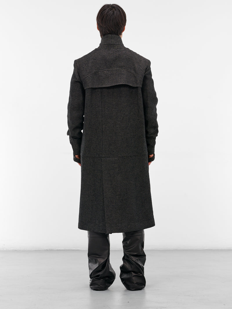 Black Double-Breasted Coat (XJ9V2-03-BLACK-OVER-GREY)