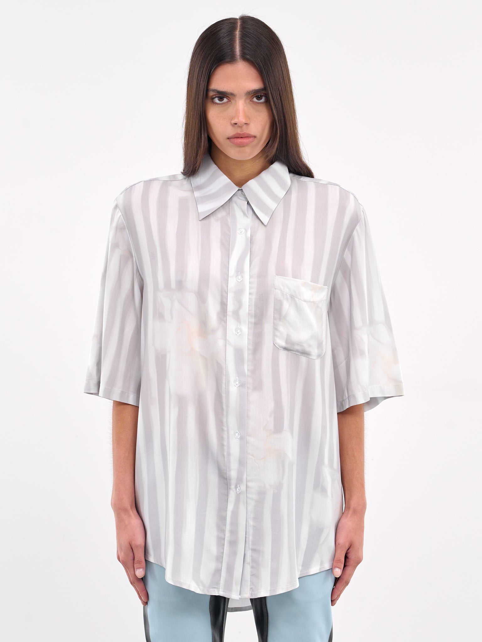 Sunny Button Up Shirt (XX3940-SUNNY-NAVY-FLOWER-STRIP)